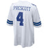 Custom Dak Prescott Dallas Cowboys Game Jersey White