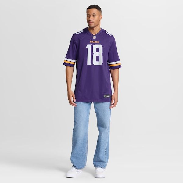 Custom Justin Jefferson Minnesota Vikings Game Jersey Purple
