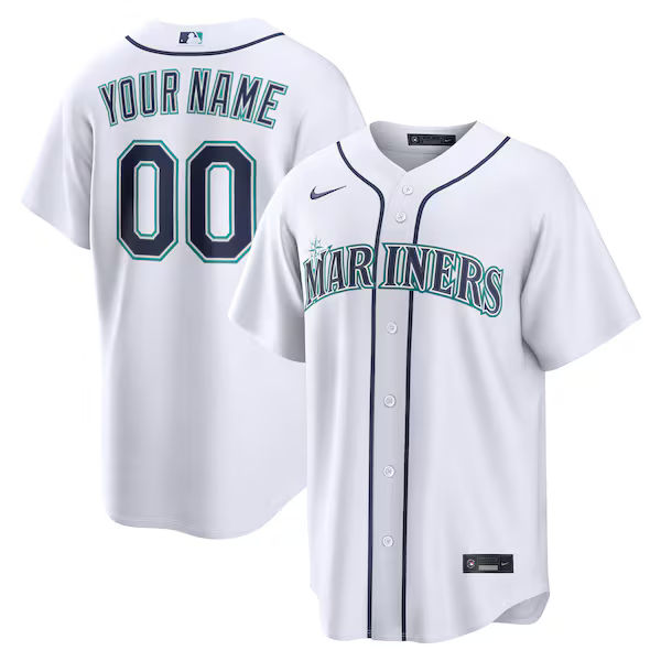 Custom Seattle Mariners Home Replica Custom Jersey White
