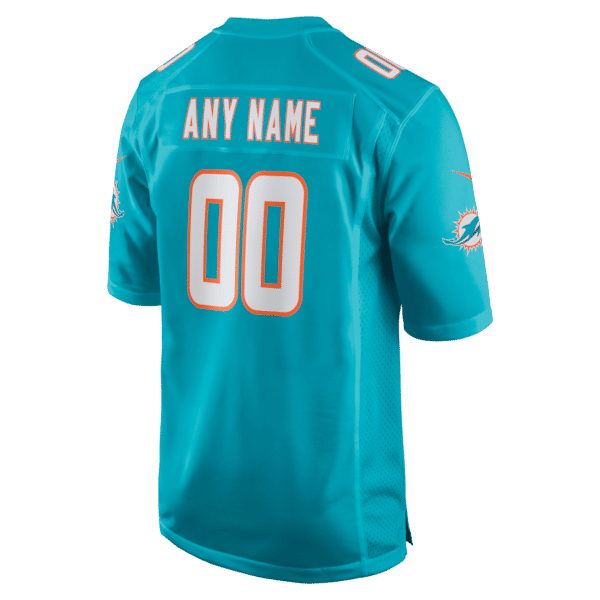Custom Miami Dolphins Custom Game Jersey Aqua