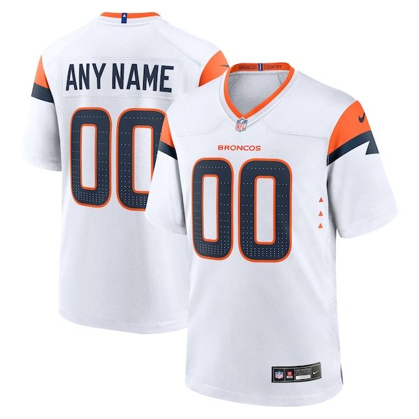 Custom Denver Broncos Custom Game Jersey White