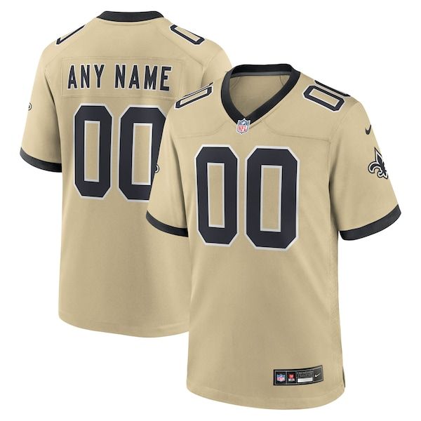 Custom New Orleans Saints Gameday Golds Custom Game Jersey Gold