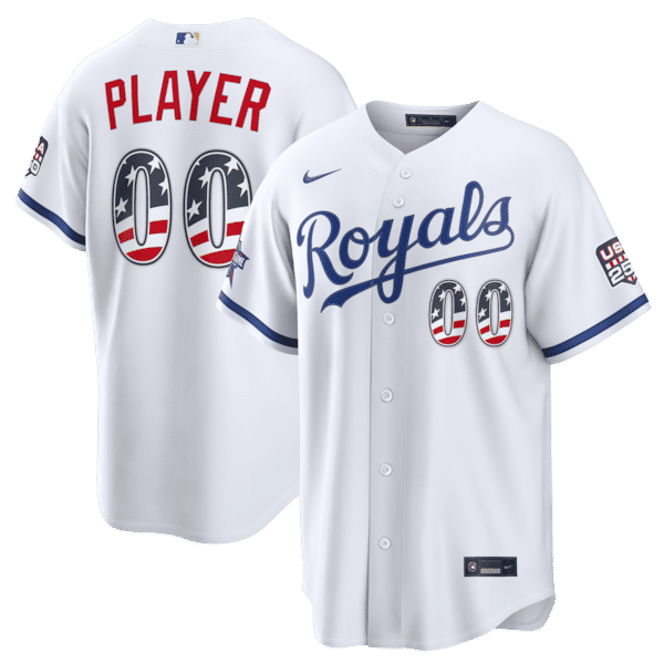 Custom Bobby Witt Jr. Kansas City Royals 2026 All-Star Edition Stars & Stripes Stadium Jersey White