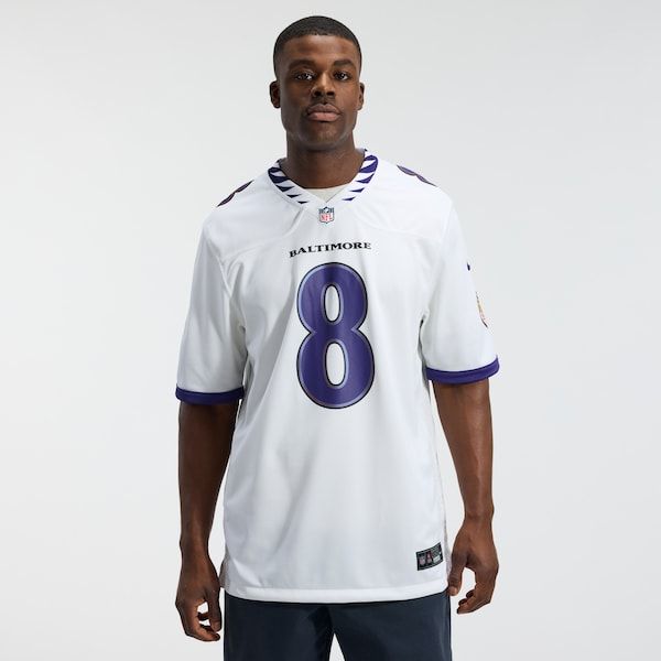 Custom Lamar Jackson Baltimore Ravens Game Jersey White