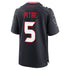Custom Jalen Pitre Houston Texans Game Jersey Navy