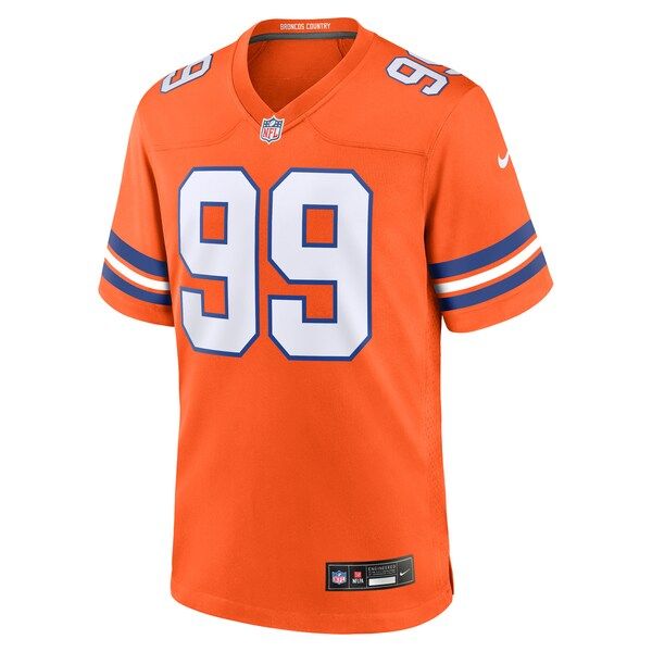 Custom Zach Allen Denver Broncos Alternate Game Jersey Orange