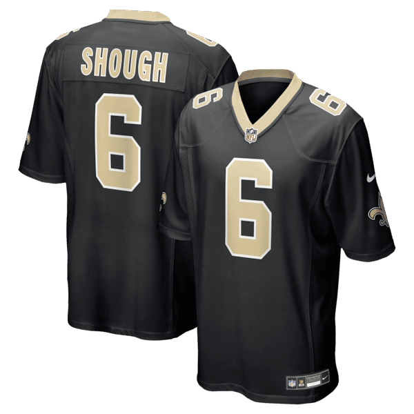 Custom Tyler Shough New Orleans Saints Game Jersey Black