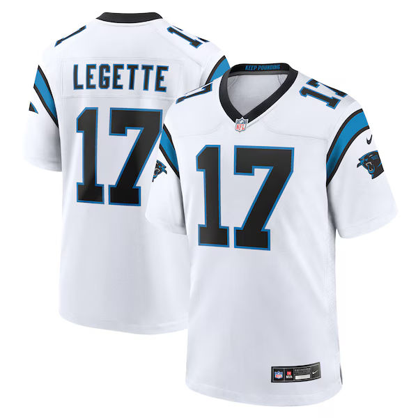Custom Xavier Legette Carolina Panthers Game Jersey White