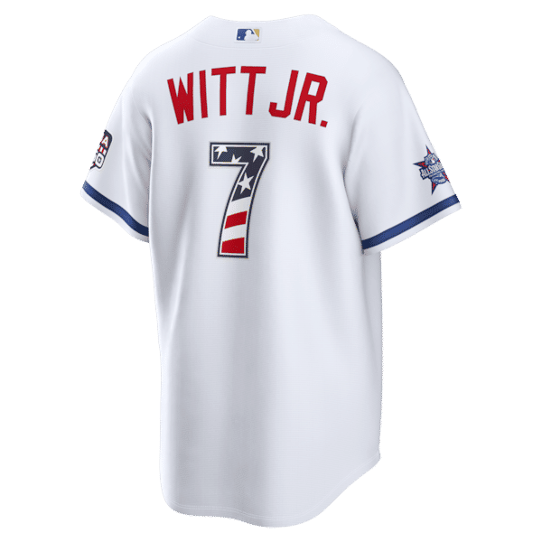 Custom Bobby Witt Jr. Kansas City Royals 2026 All-Star Edition Stars & Stripes Stadium Jersey White