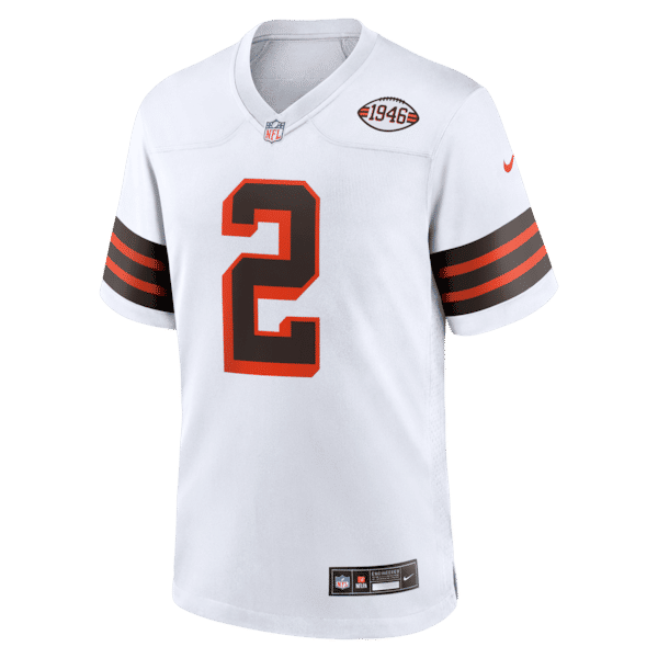 Custom Shedeur Sanders Cleveland Browns Alternate Game Jersey White