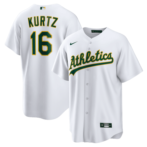Custom Nick Kurtz Athletics Home Replica Player Jersey White