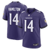 Custom Kyle Hamilton Baltimore Ravens Game Jersey Purple