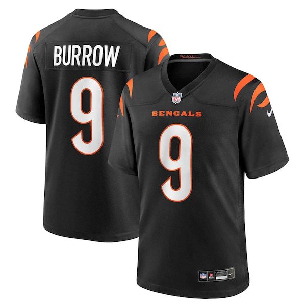 Custom Joe Burrow Cincinnati Bengals Game Jersey Black
