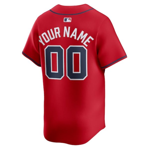 Custom Atlanta Braves Alternate Limited Custom Jersey Red