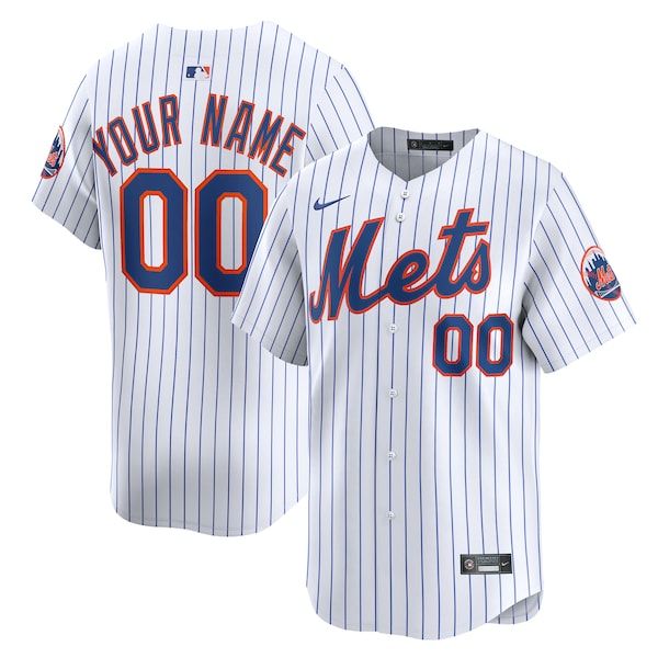 Custom New York Mets Home Limited Custom Jersey White