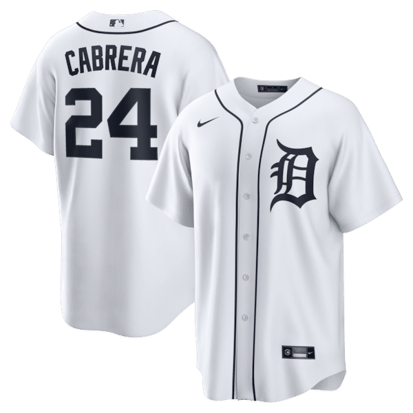 Custom Miguel Cabrera Detroit Tigers Home Replica Jersey White
