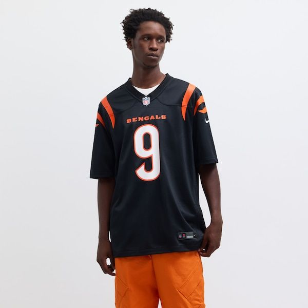Custom Joe Burrow Cincinnati Bengals Game Jersey Black