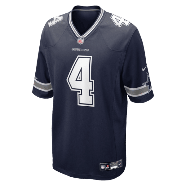Custom Dak Prescott Dallas Cowboys Game Team Jersey Navy