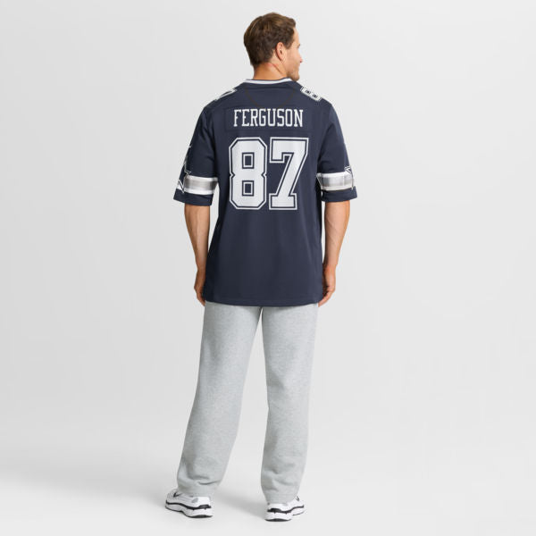 Custom Jake Ferguson Dallas Cowboys Team Game Jersey Navy