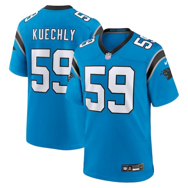 Custom Luke Kuechly Carolina Panthers Alternate Game Jersey Blue