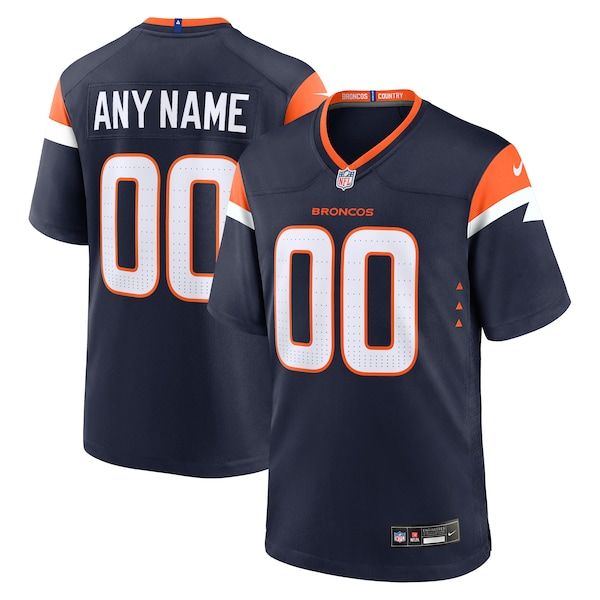 Custom Denver Broncos Alternate Mile High Collection Custom Game Jersey Navy