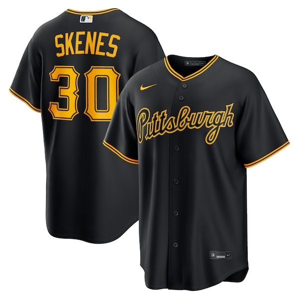 Custom Paul Skenes Pittsburgh Pirates Alternate 2 Replica Jersey Black
