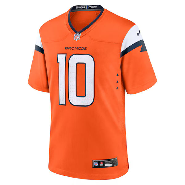 Custom Bo Nix Denver Broncos Game Jersey Orange