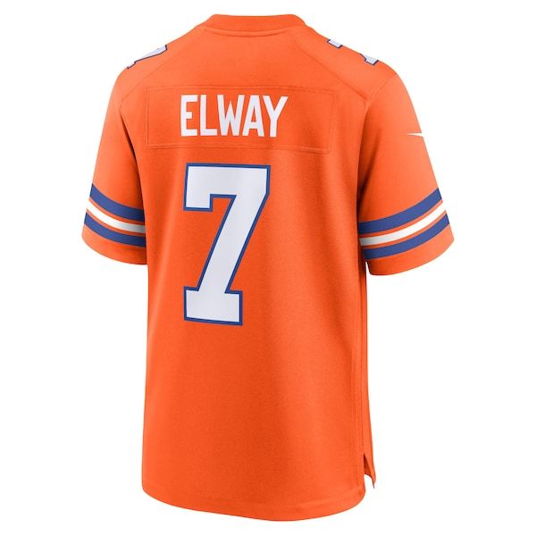Custom John Elway Denver Broncos Mile High Collection 1977 Throwback Retired Player Game Jersey Orange