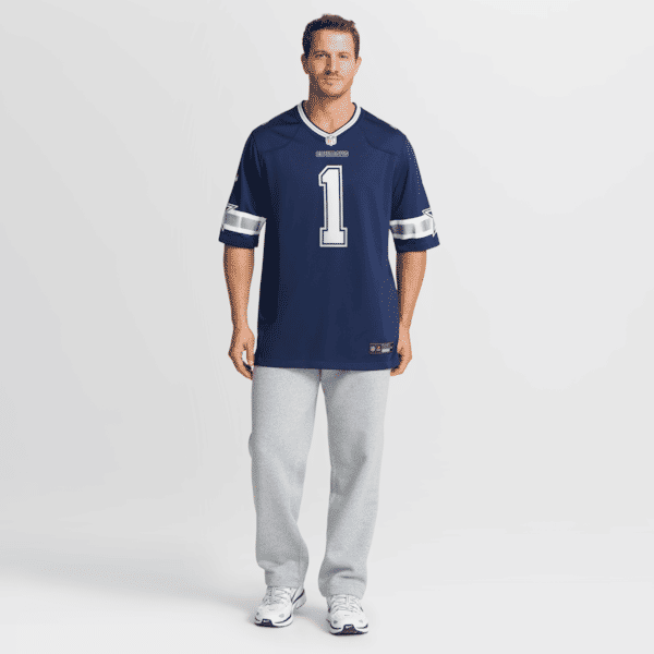 Custom Number 1 Dad Dallas Cowboys Game Jersey Navy