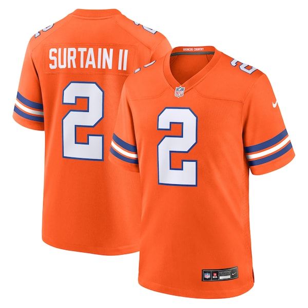 Custom Patrick Surtain II Denver Broncos Alternate Game Jersey Orange