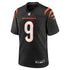 Custom Joe Burrow Cincinnati Bengals Game Jersey Black