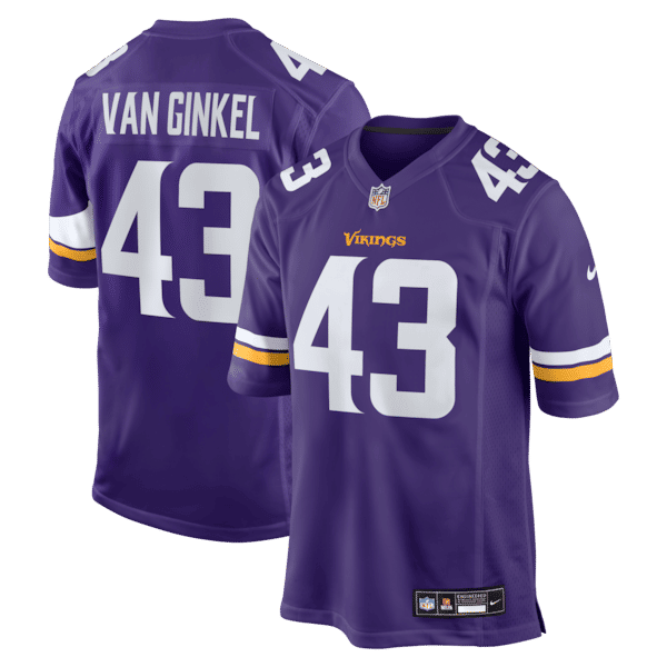Custom Andrew Van Ginkel Minnesota Vikings Game Jersey Purple