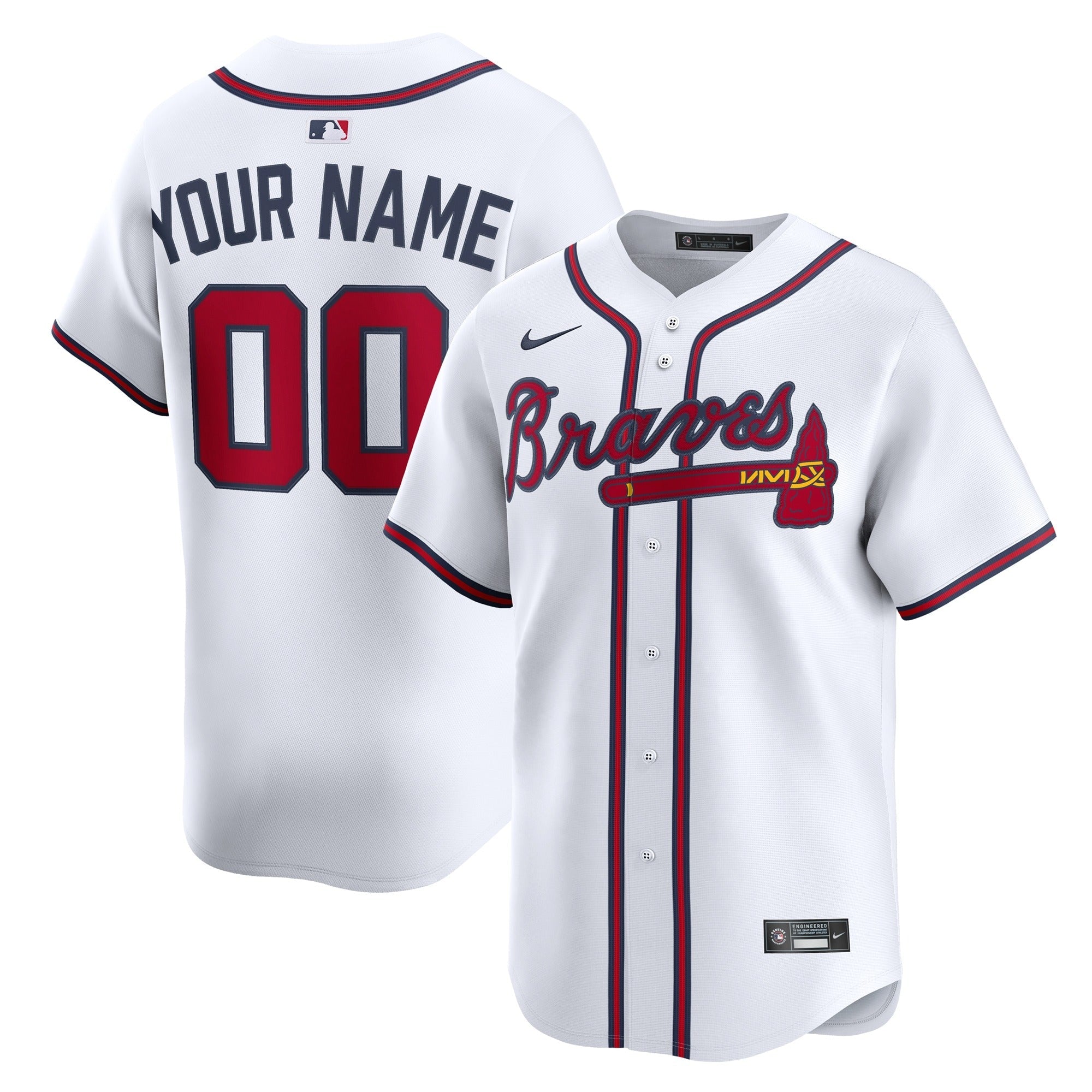 Town Jersey Atlanta Braves Alternate Limited Customized Jersey Red
