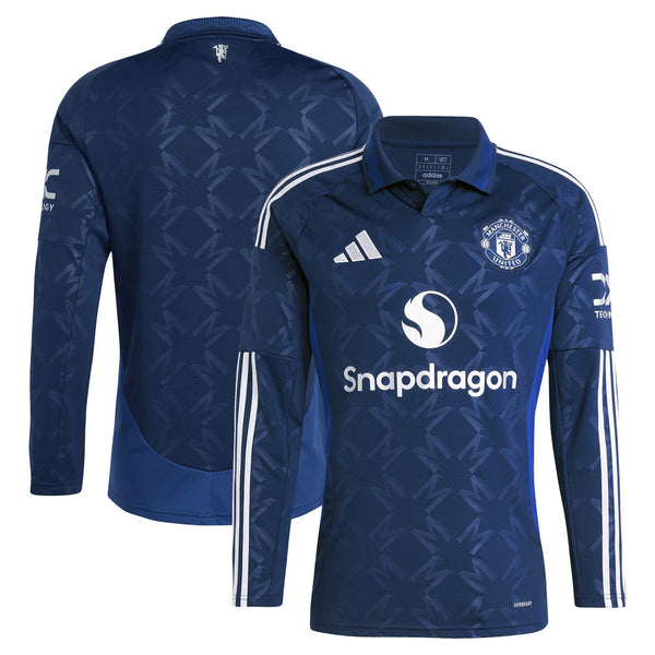 Manchester United adidas Away 2024-25 - Long Sleeve Custom Jersey - Blue