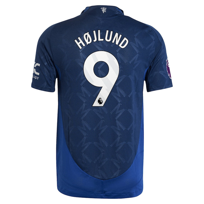 Manchester United EPL adidas Away 2024-2025 with Højlund 9 printing Jersey - Blue