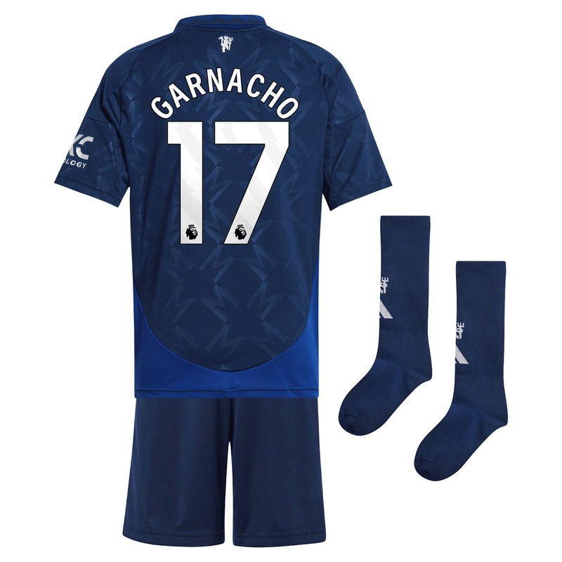 Manchester United EPL adidas Away Shirt 2024-2025 with Garnacho 17 printing Jersey - Blue