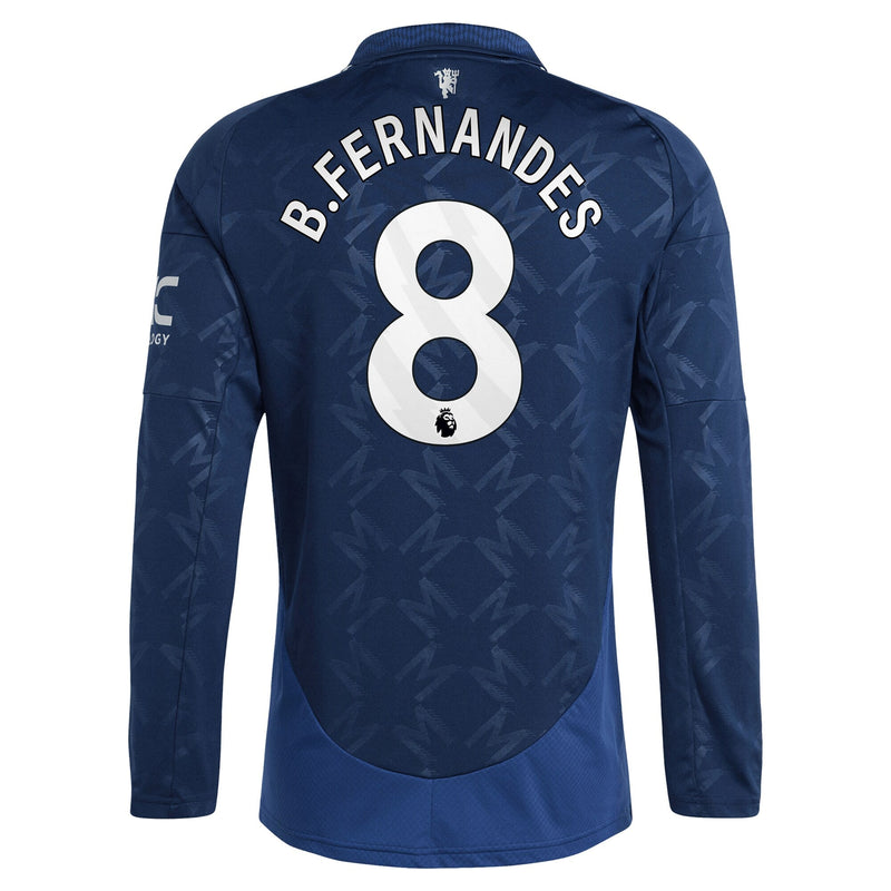 Manchester United EPL adidas Away 2024-25 - Long sleeve with B.Fernandes 8 printing Jersey - Blue