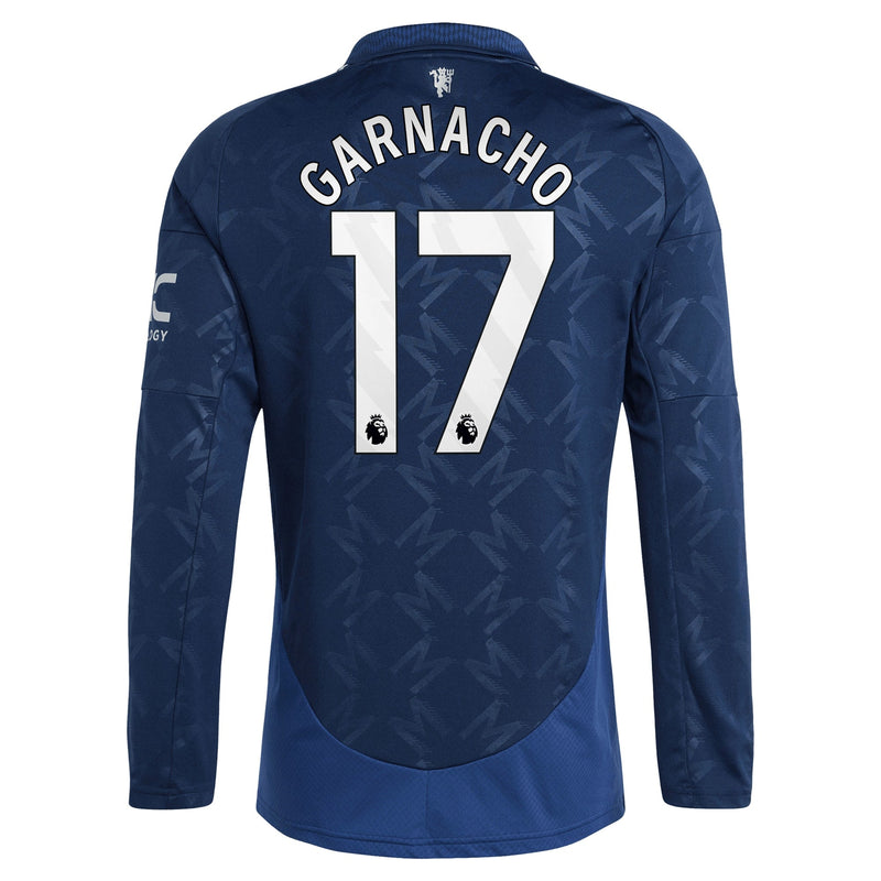 Manchester United EPL adidas Away 2024-25 - Long sleeve with Garnacho 17 printing Jersey - Blue