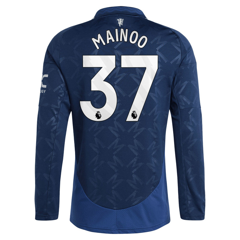 Manchester United EPL adidas Away 2024-2025 - Long sleeve with Mainoo 37 printing Jersey - Blue