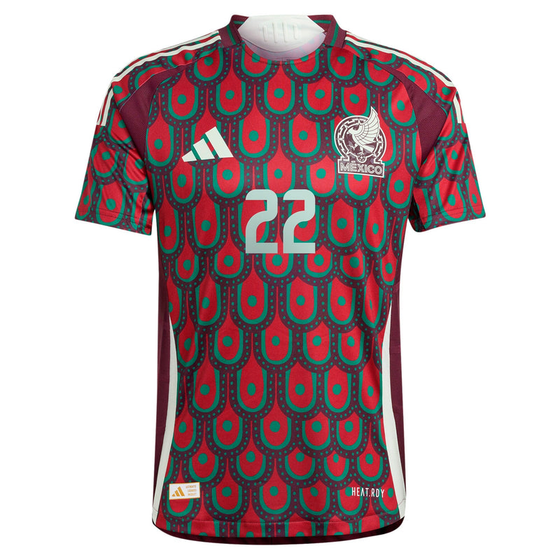 Hirving Lozano Mexico National Team adidas 2024 Home Player Jersey - Burgundy