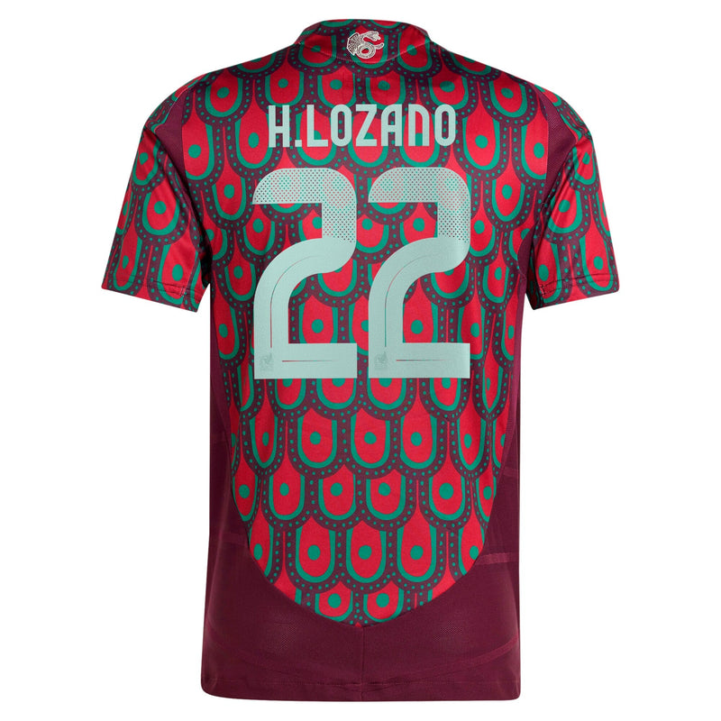 Hirving Lozano Mexico National Team adidas 2024 Home Player Jersey - Burgundy