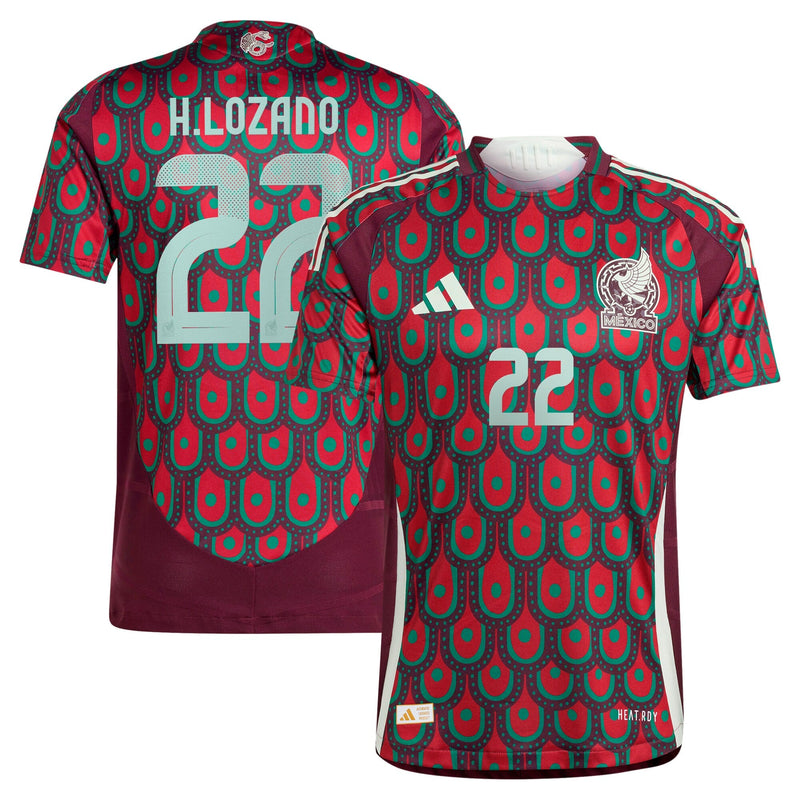 Hirving Lozano Mexico National Team adidas 2024 Home Player Jersey - Burgundy