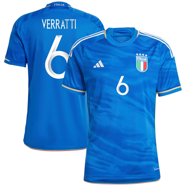 Marco Verratti Italy National Team adidas 2023 Home  Jersey - Blue