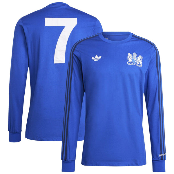 Manchester United x George Best adidas Originals Lifestyler Long Sleeve Jersey - Blue