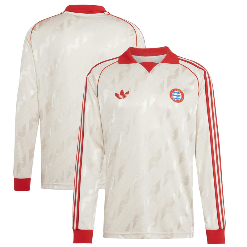 Bayern Munich adidas Originals Lifestyler Long Sleeve Jersey - Cream