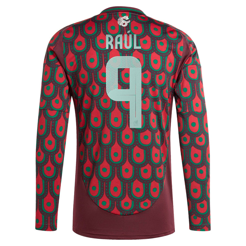 Raul Jimenez Mexico National Team adidas 2024 Home  Player Long Sleeve Jersey - Burgundy