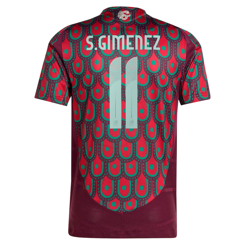 Santiago Giménez Mexico National Team adidas 2024 Home Player Jersey - Burgundy