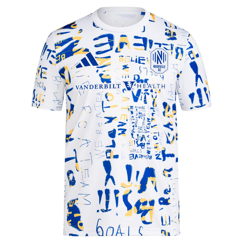 Nashville SC adidas 2024 MLS Kick Childhood Cancer Pre-Match Top - White