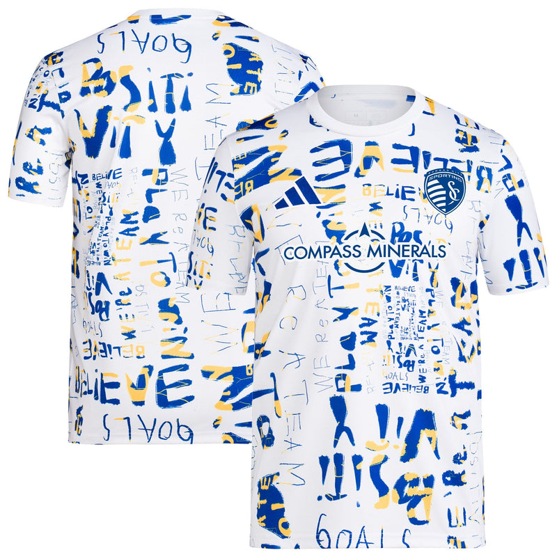 Sporting Kansas City adidas 2024 MLS Kick Childhood Cancer Pre-Match Top - White