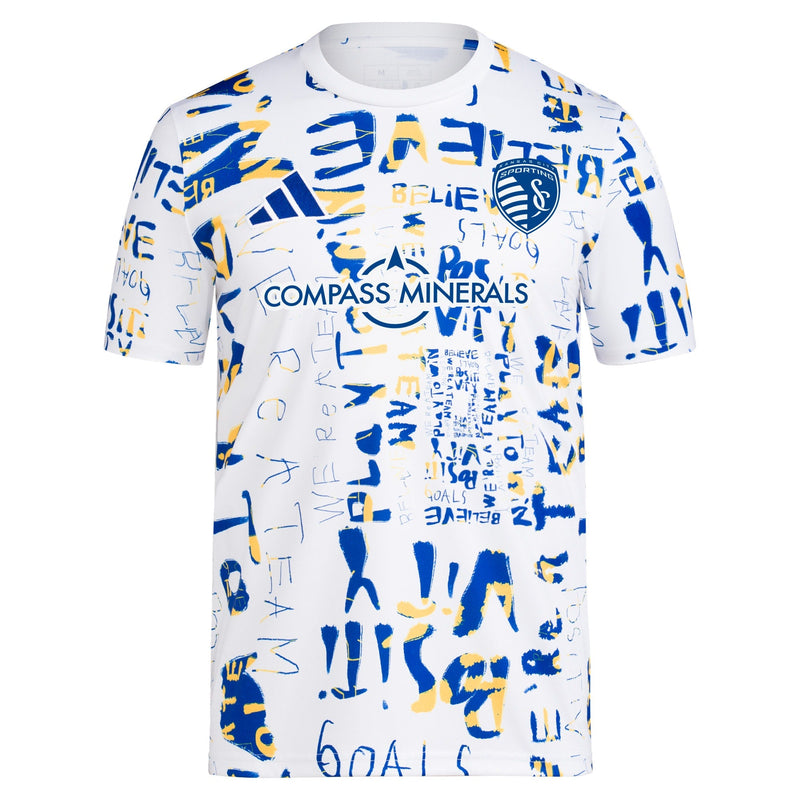 Sporting Kansas City adidas 2024 MLS Kick Childhood Cancer Pre-Match Top - White